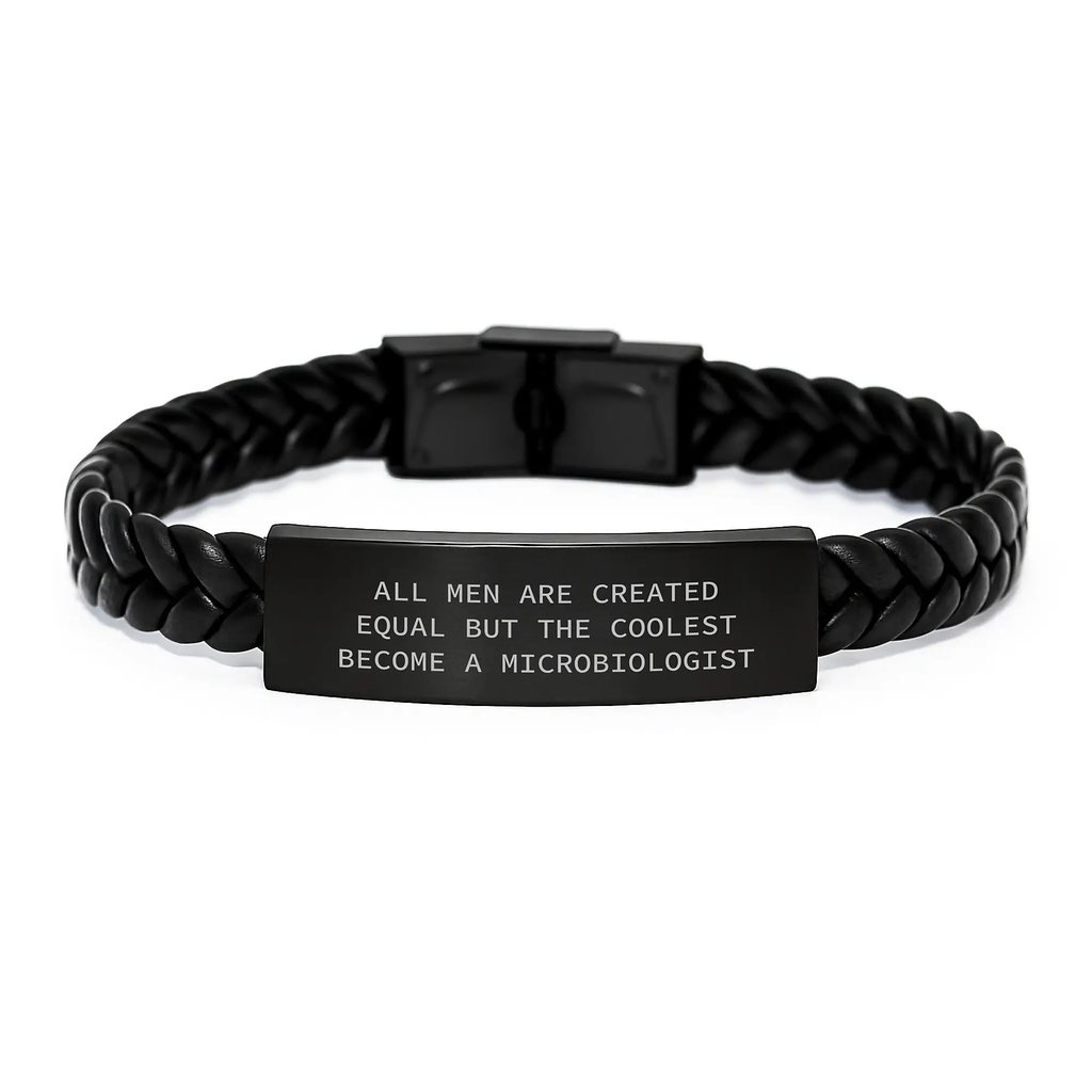 Microbiologist Interlaced Leather Bracelet for Him Birthday Gift - Image 1