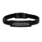Funny Millwright Inspired Interlaced Leather Bracelet Gifts from Friends and Family to Millwright Graduation Unique - Image 1