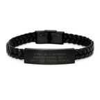 Funny Quote for Database Administrator, Interlaced Leather Bracelet, Mother's Day Unique Gifts from Men to Women, Inspirational Gifts for Database Administrators - Image 1