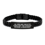 Birthday Gift for Her Mixologist Interlaced Leather Bracelet Present - Image 1