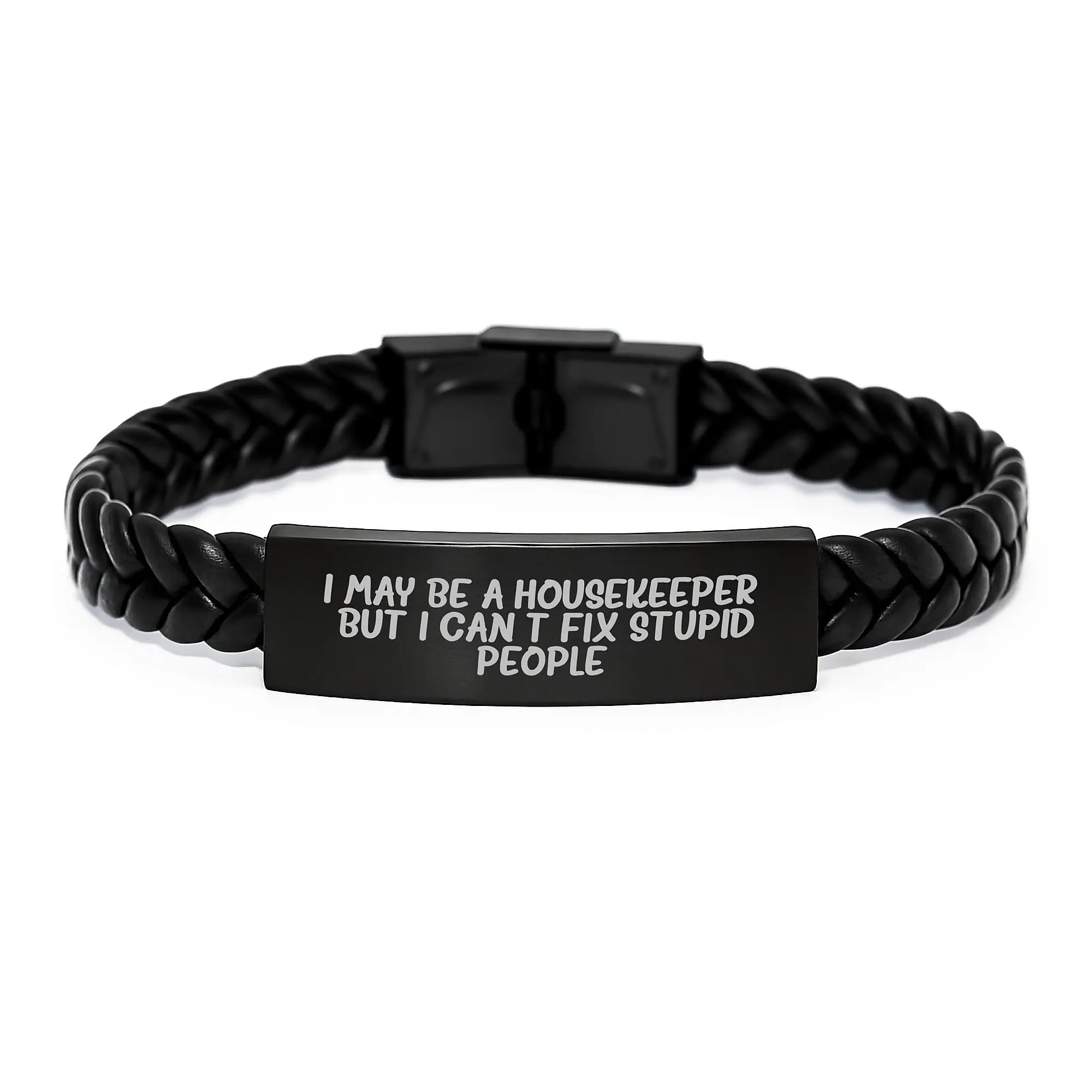 Sassy Housekeeper Interlaced Leather Bracelet for Friends Birthday Gift - Image 1