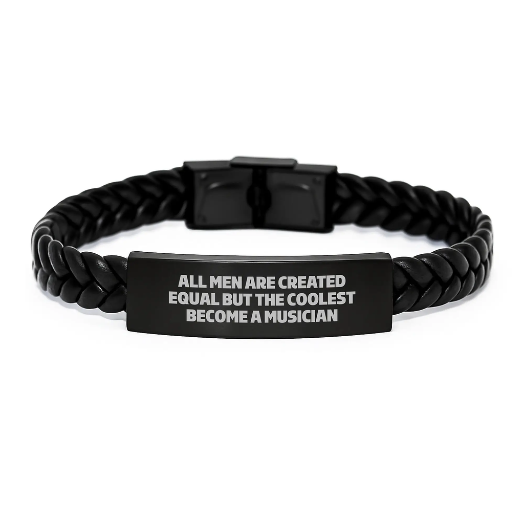 Musician Gift for Him All Men Are Created Equal Keepsake Bracelet - Image 1