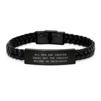 Oncologist Keepsake Interlaced Leather Bracelet for Him Birthday Gift - Image 1