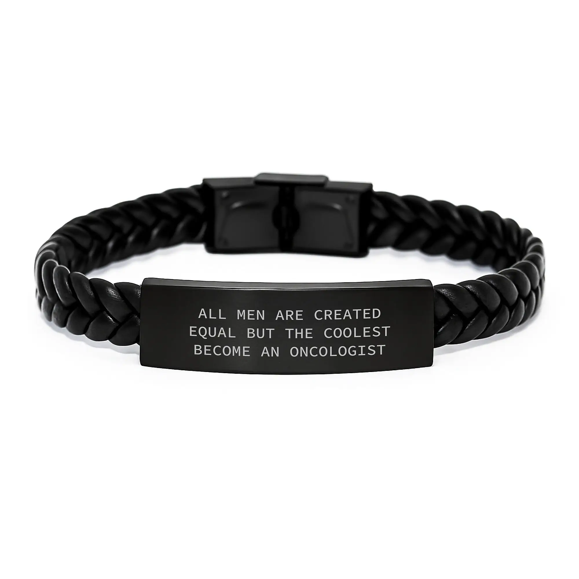 Oncologist Keepsake Interlaced Leather Bracelet for Him Birthday Gift - Image 1