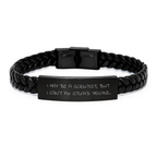 Funny Scientist Gifts for Men - Interlaced Leather Bracelet with Engraved Stainless Steel - Birthday Unique Presents from Friends to Family - Image 1