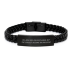 Funny Operator Quote Gifts from Men for Operator Friends on Father's Day Unique Interlaced Leather Bracelet - Image 1