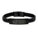 Birthday Gift Paralegal Keepsake Interlaced Leather Bracelet for Her - Image 1