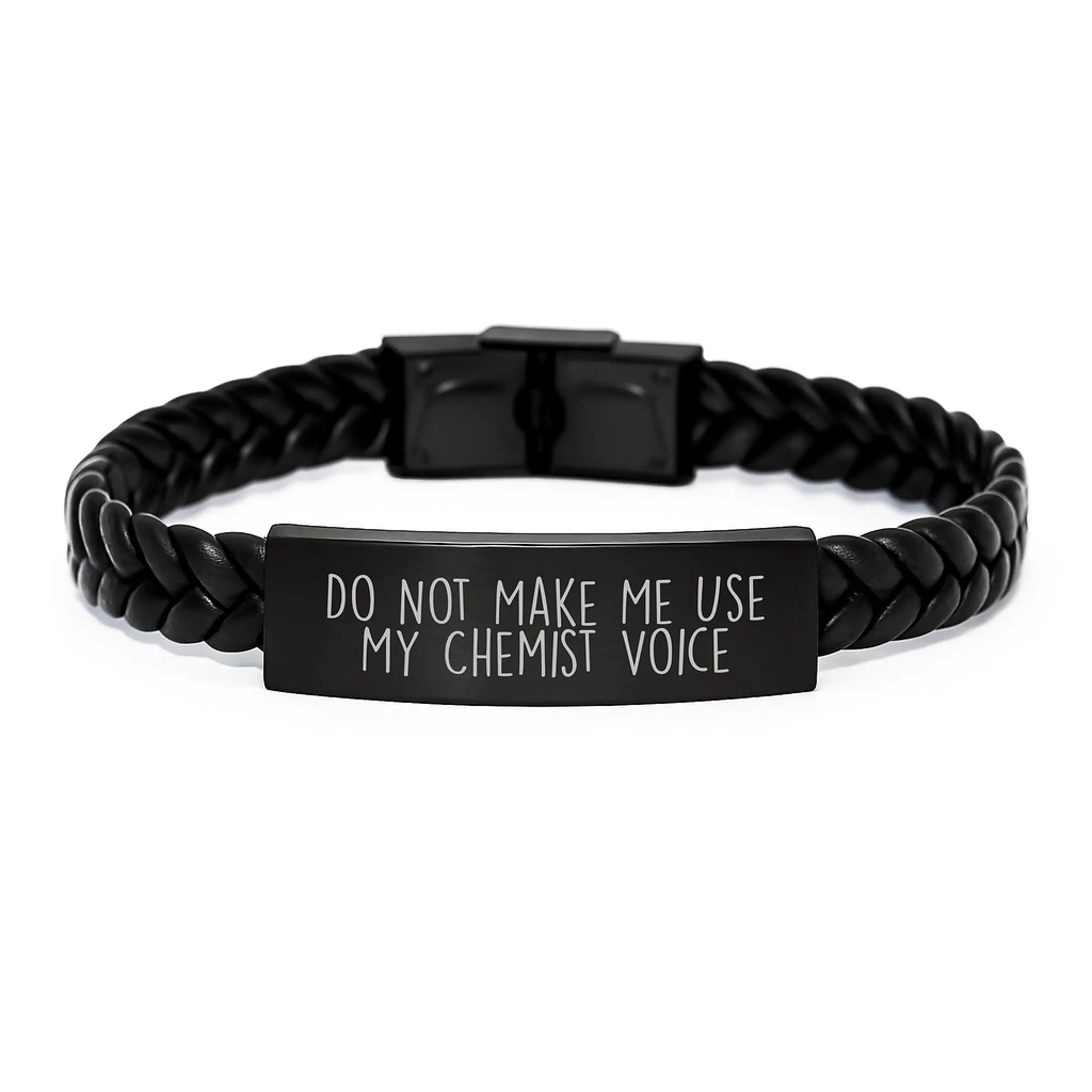 Birthday Gift for Her Chemist Interlaced Leather Bracelet Present - Image 1