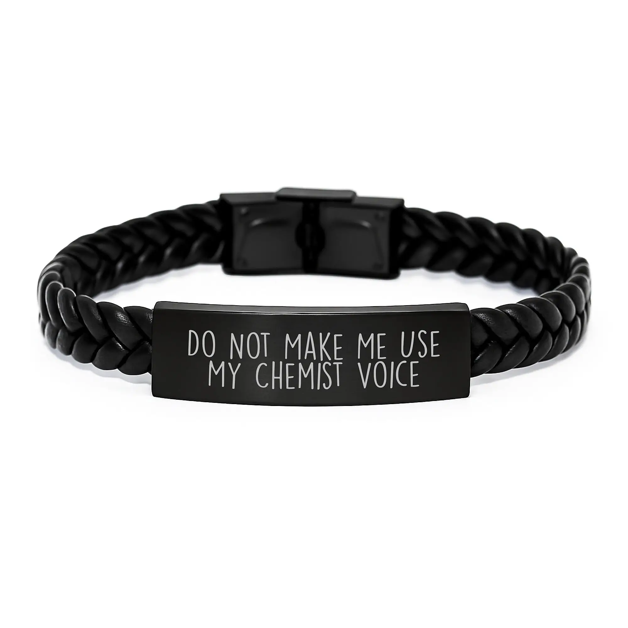 Birthday Gift for Her Chemist Interlaced Leather Bracelet Present - Image 1