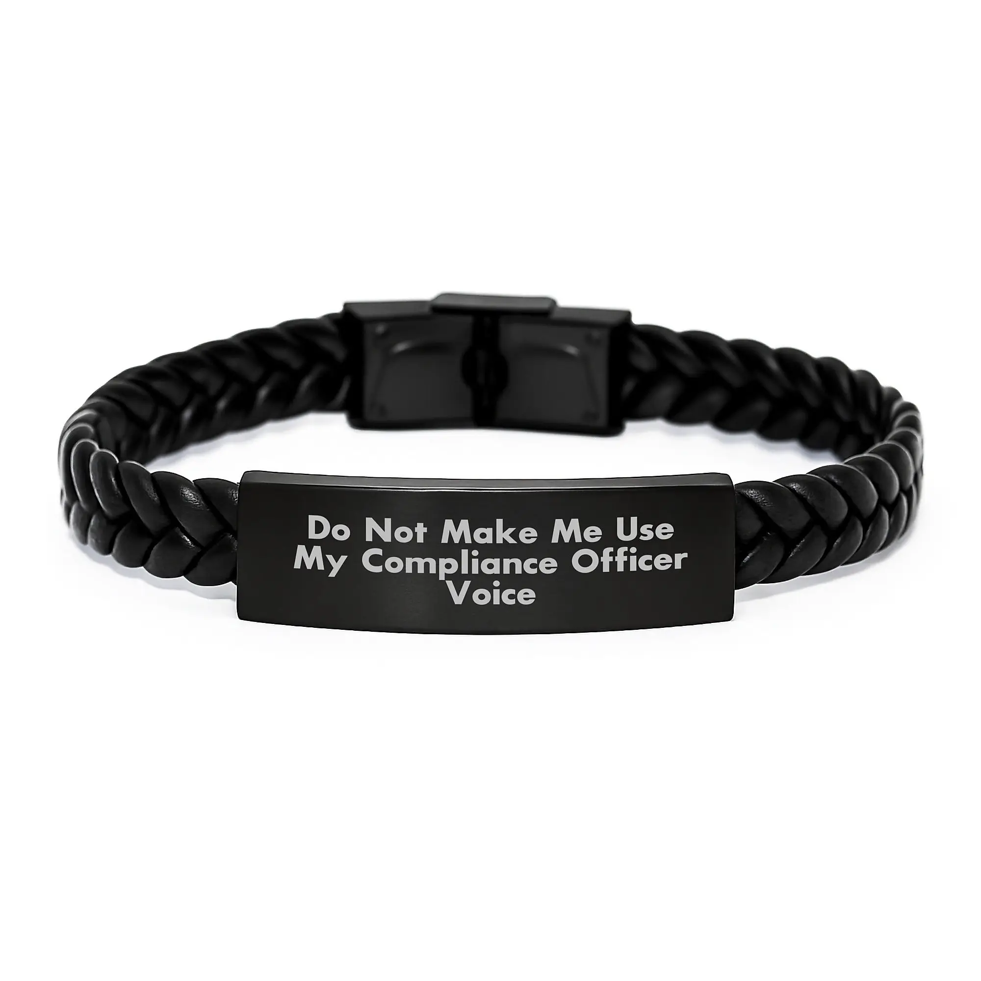 Birthday Gift for Her Compliance Officer Leather Bracelet Present - Image 1