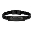 Funny Inspirational Rescue Worker Gifts for Men Mother's Day Unique Interlaced Leather Bracelet from Rescue Worker Lover Friends Family - Image 1