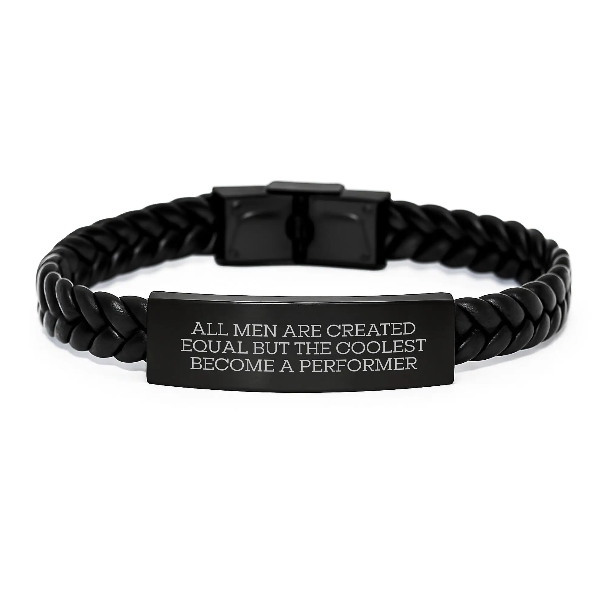 Performer Birthday Gift Keepsake Interlaced Leather Bracelet for Him - Image 1