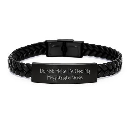Magistrate Inspired Interlaced Leather Bracelet, Funny Quote Gifts for Magistrate Men Women Friends, Christmas Unique Gifts from Friends and Family - Image 1