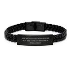Podiatrist Keepsake Interlaced Leather Bracelet for Him Birthday Gift - Image 1