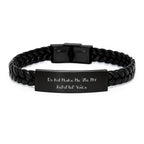 Funny Reporter Gifts, Interlaced Leather Bracelet, Christmas Unique Gifts, Gifts from Friends for Reporter, Do Not Make Me Use My Reporter Voice