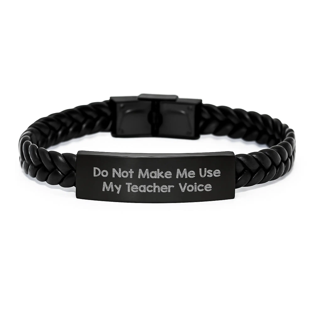 Birthday Gift for Her Teacher Interlaced Leather Bracelet Present - Image 1