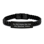 Birthday Gift for Her Teacher Interlaced Leather Bracelet Present - Image 1