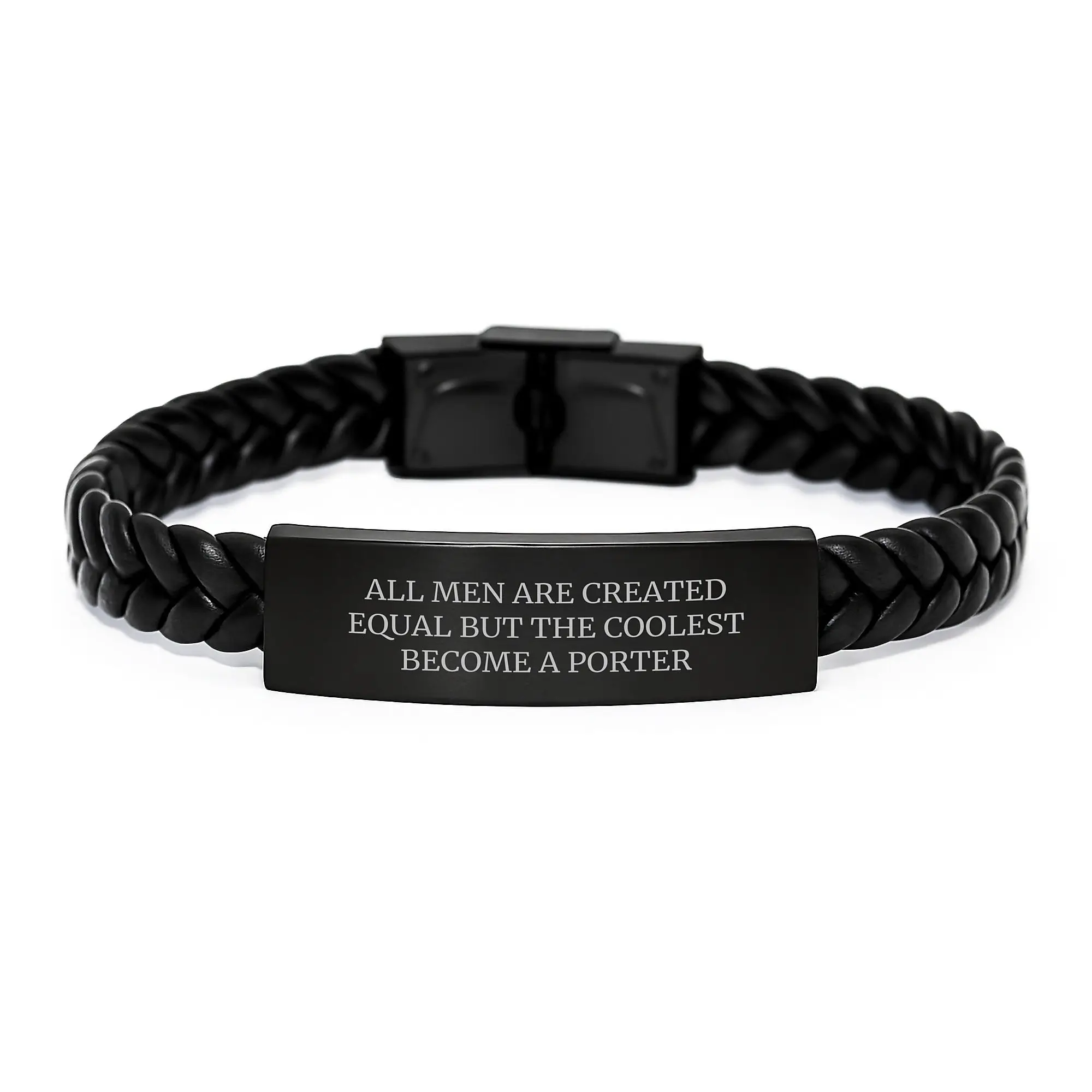 Bold Porter Interlaced Leather Bracelet for Friends Birthday Gift - Image 1