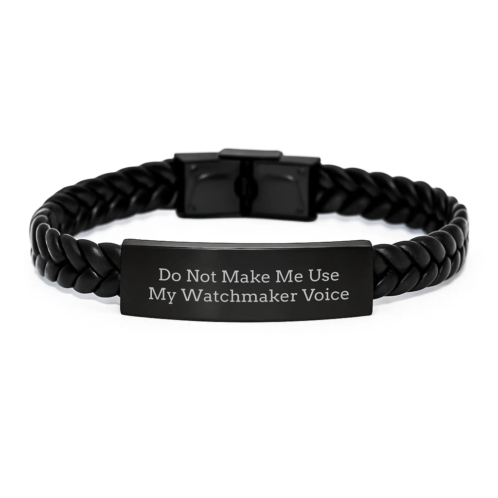 Unique Mother's Day Watchmaker Gifts from Family for Watchmaker Enthusiasts - Funny Interlaced Leather Bracelet, Watchmaker Style - Image 1