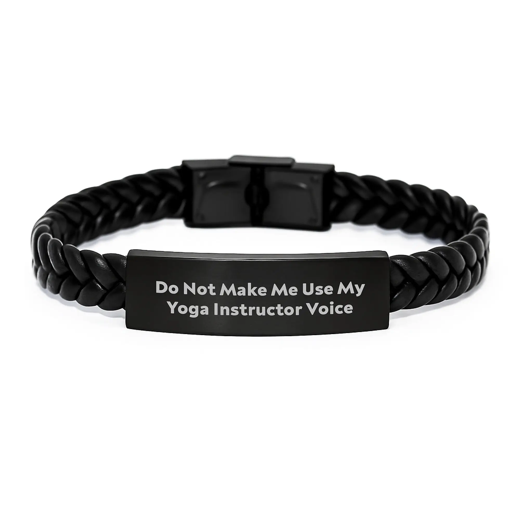 Yoga Instructor Interlaced Leather Bracelet for Him Birthday Gift - Image 1