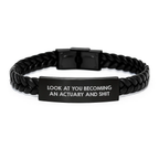 Actuary Birthday Gift Essential Interlaced Leather Bracelet - Image 1