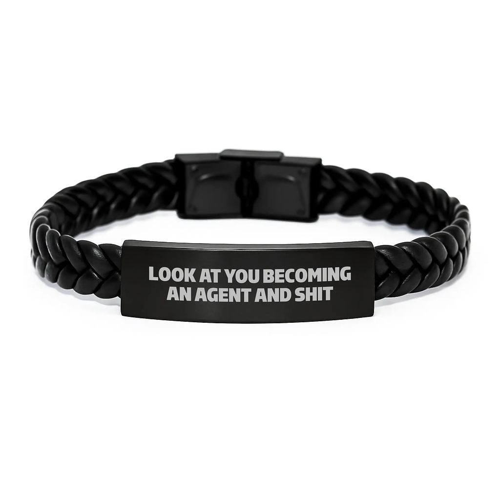 Bold Agent Interlaced Leather Bracelet Novelty Birthday Gift for Friends - Image 1