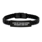 Bold Agent Interlaced Leather Bracelet Novelty Birthday Gift for Friends - Image 1