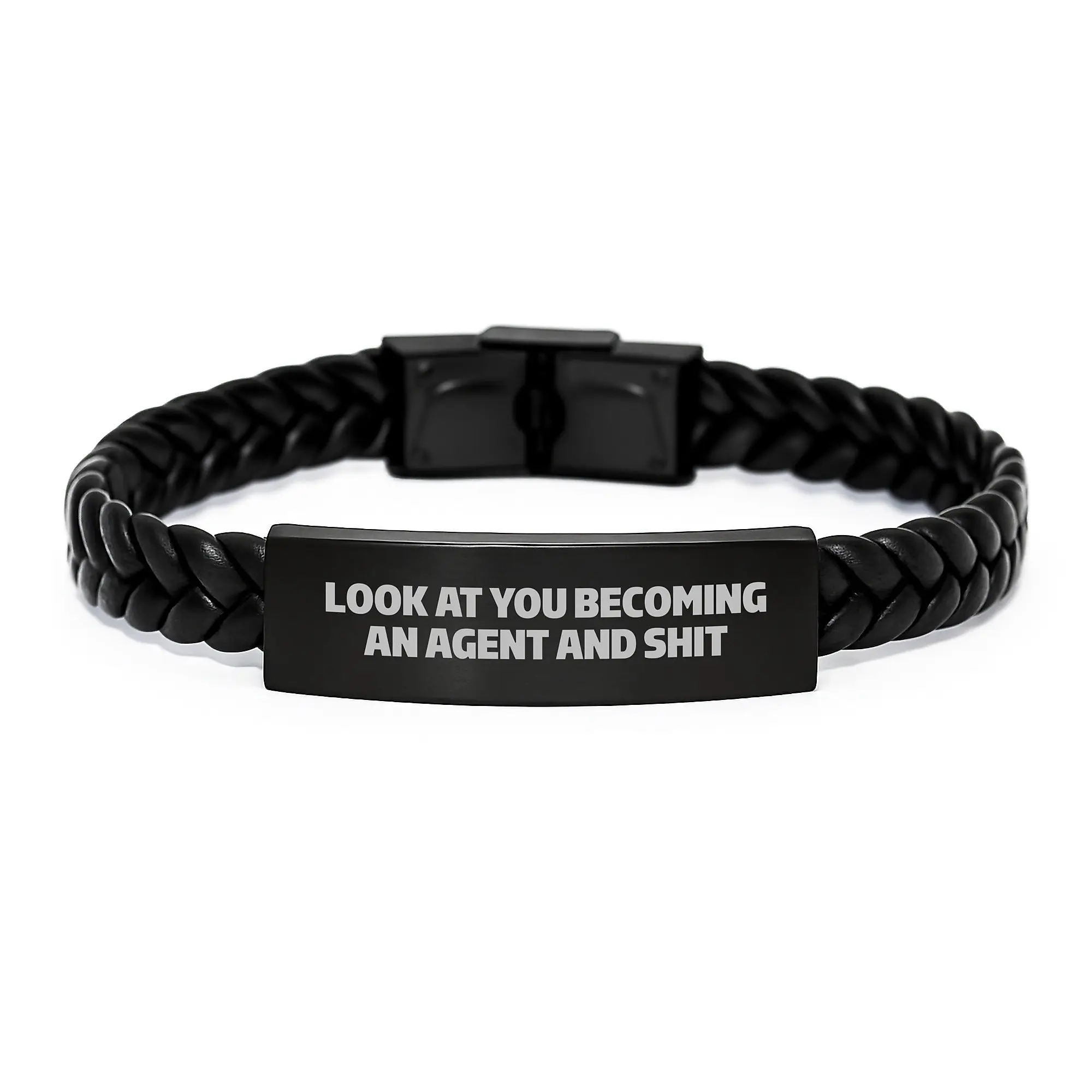 Bold Agent Interlaced Leather Bracelet Novelty Birthday Gift for Friends - Image 1
