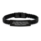 Funny Priest Interlaced Leather Bracelets Gifts for Men from Family - Mother's Day Unique - Image 1