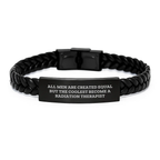 Funny Radiation Therapist Inspirational Gifts for Men, Interlaced Leather Bracelet with Stainless Steel Engraving, Gifts from Family to Graduation Unique Gifts for Radiation Therapist - Image 1