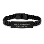 Funny Jeweler Gifts from Friends - Interlaced Leather Bracelet for Men and Women, Birthday Unique Presents