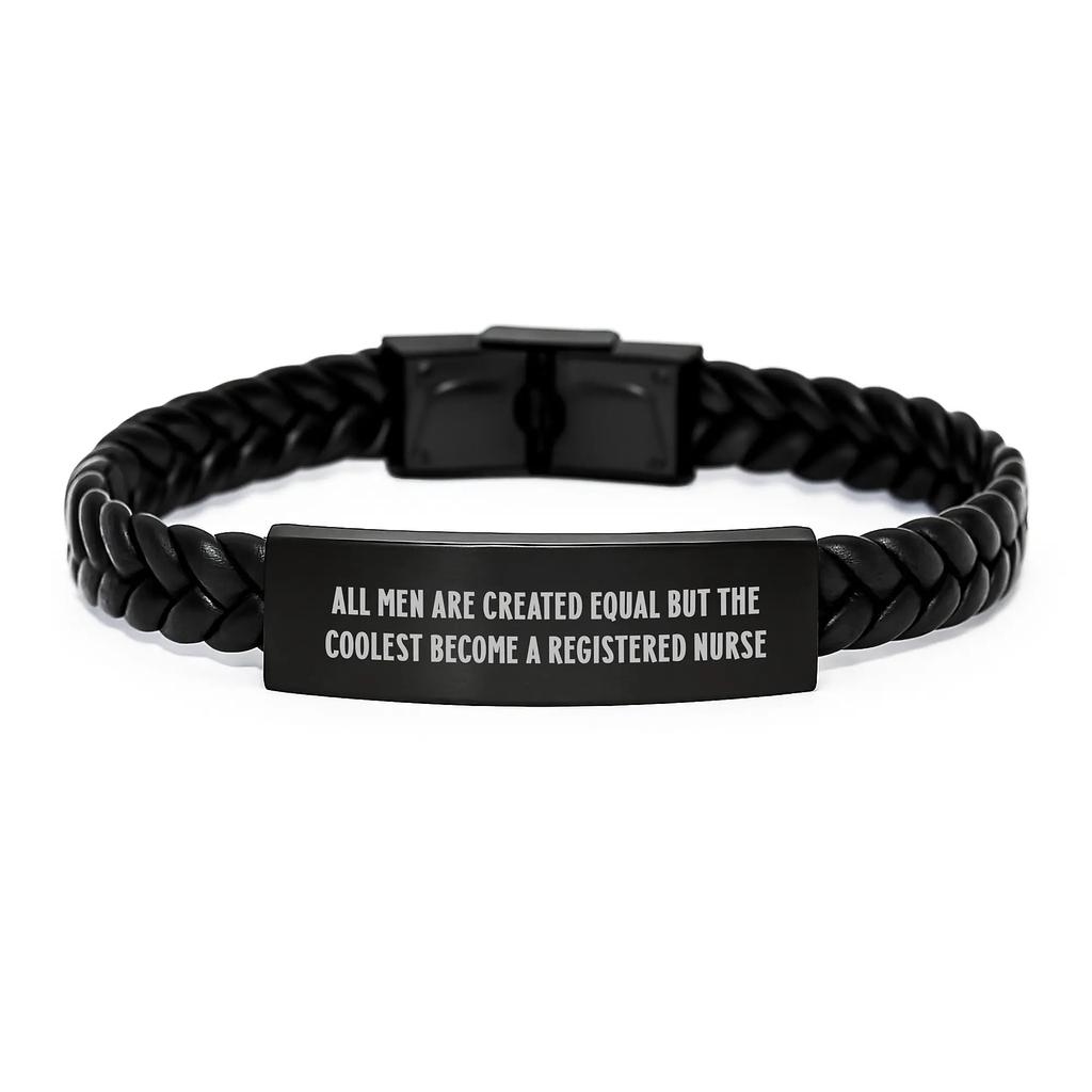 Witty Registered Nurse Leather Bracelet for Friends Birthday Gift - Image 1