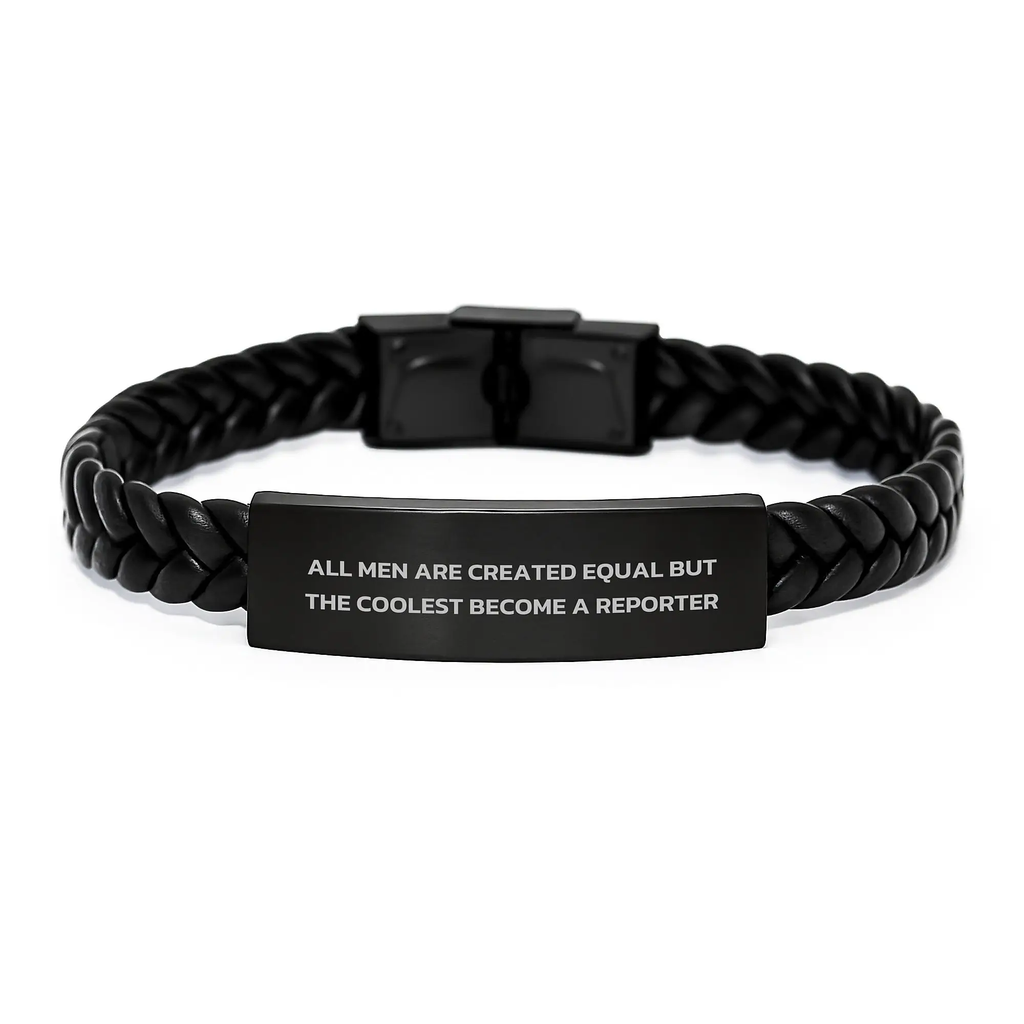 Bold Reporter Interlaced Leather Bracelet for Friends Birthday Gift - Image 1