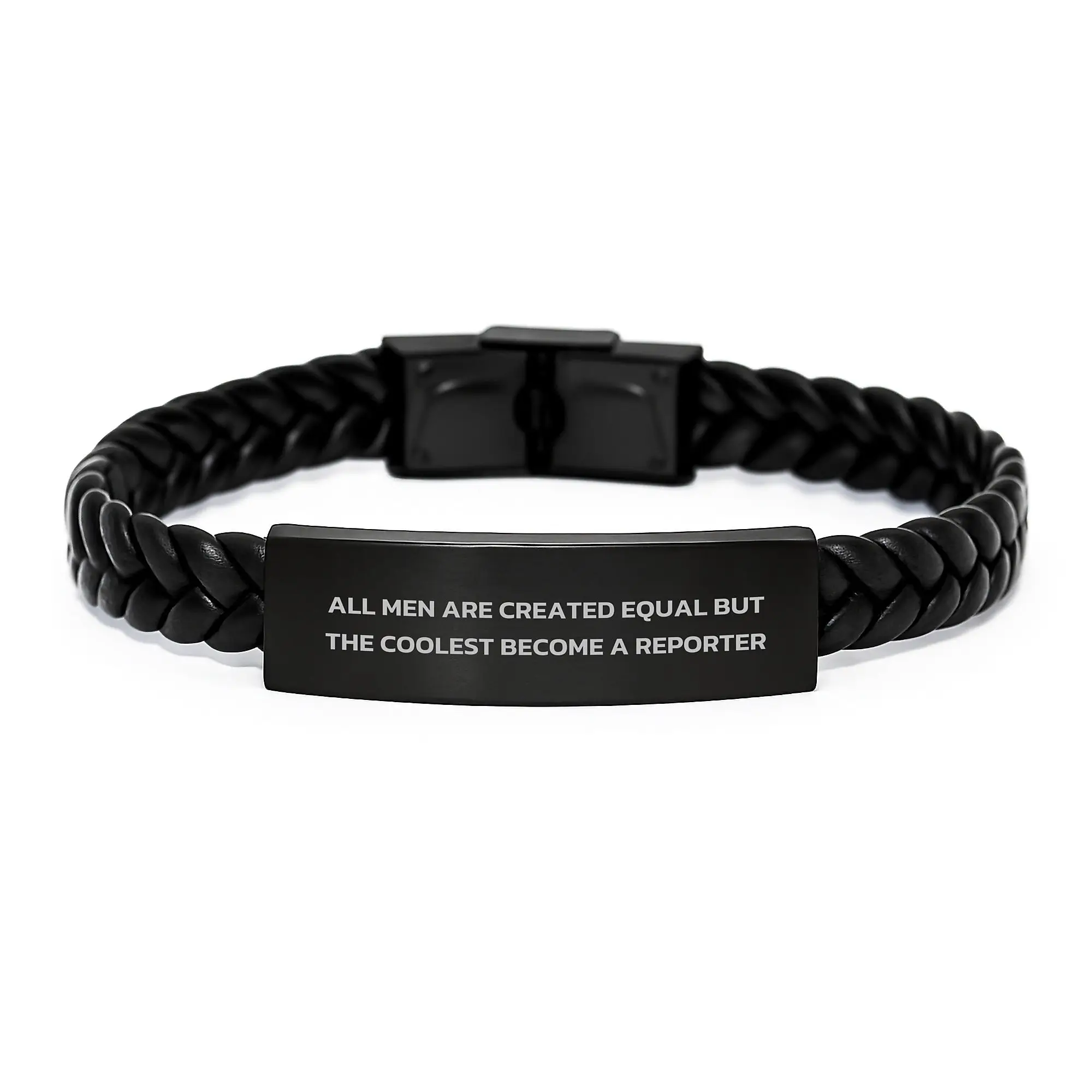 Bold Reporter Interlaced Leather Bracelet for Friends Birthday Gift - Image 1