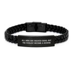 Birthday Gift for Her Roofer Interlaced Leather Bracelet Present - Image 1
