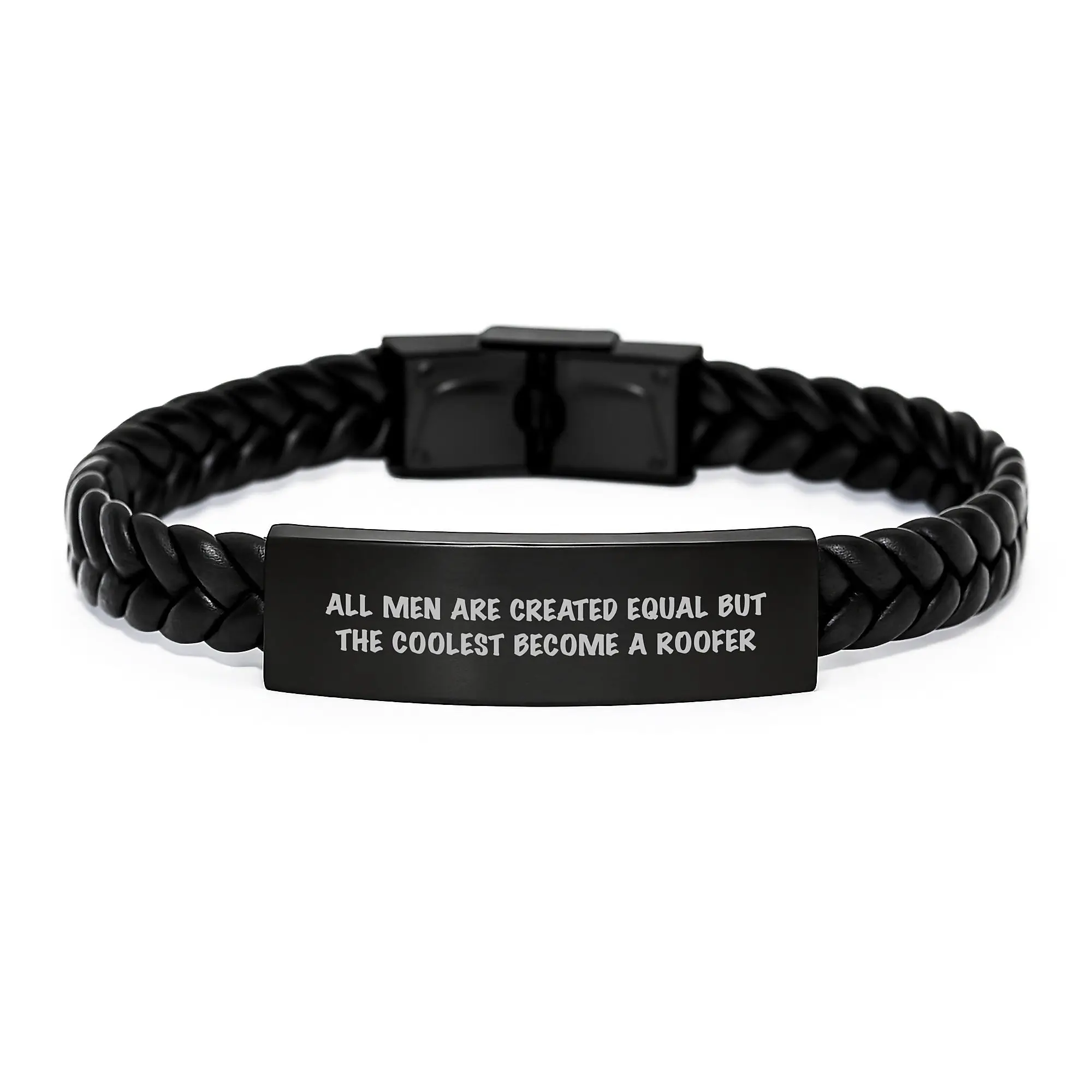 Birthday Gift for Her Roofer Interlaced Leather Bracelet Present - Image 1