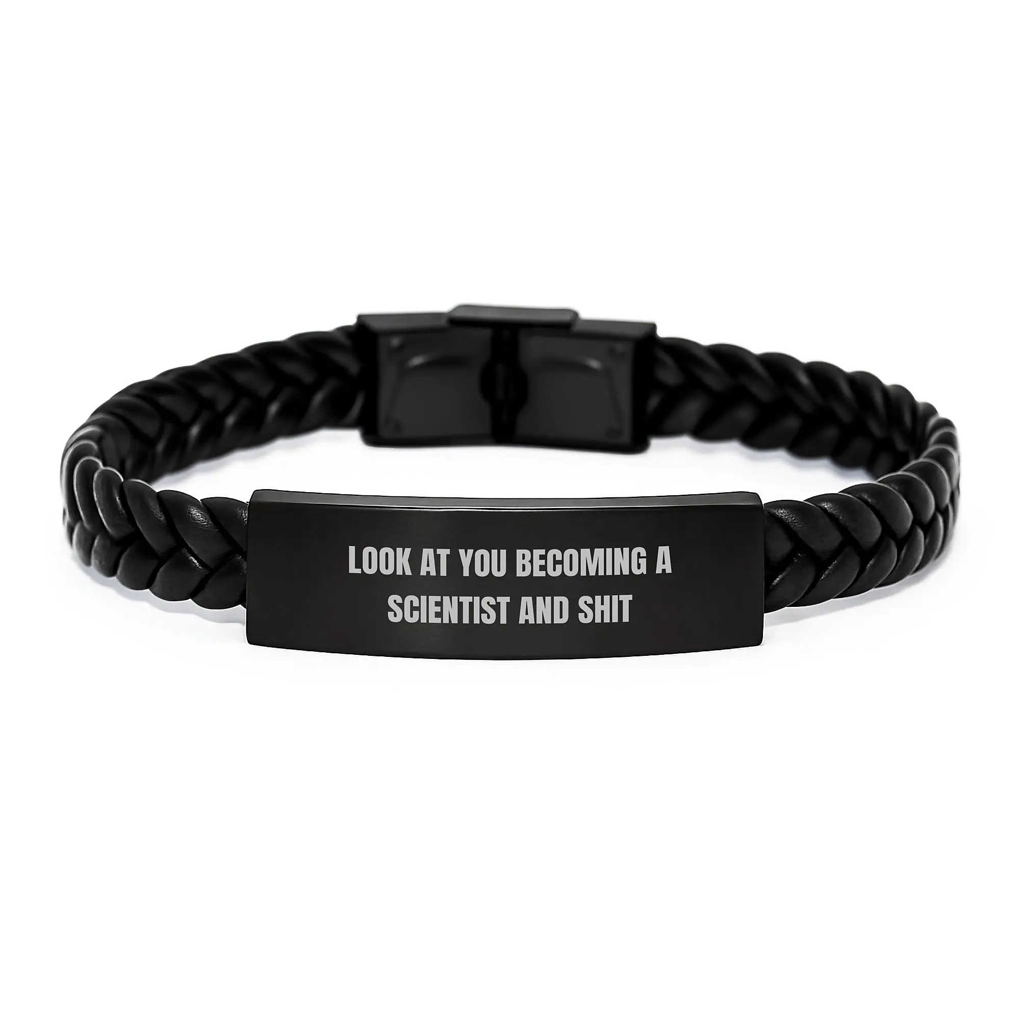 Funny Scientist Interlaced Leather Bracelet Gifts for Men Friends Family from Graduation Unique Gifts - Image 1