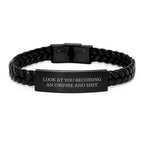 Umpire Gifts Funny Quote Interlaced Leather Bracelet for Birthday Men or Women Friends Coworkers Family