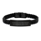 Funny Waitress Gifts for Women - Unique Interlaced Leather Bracelet with Stainless Steel and PU Leather - Gifts from Friends and Family for Christmas Unique