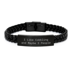 Cobbling Keepsake Interlaced Leather Bracelet for Him Graduation Gift - Image 1