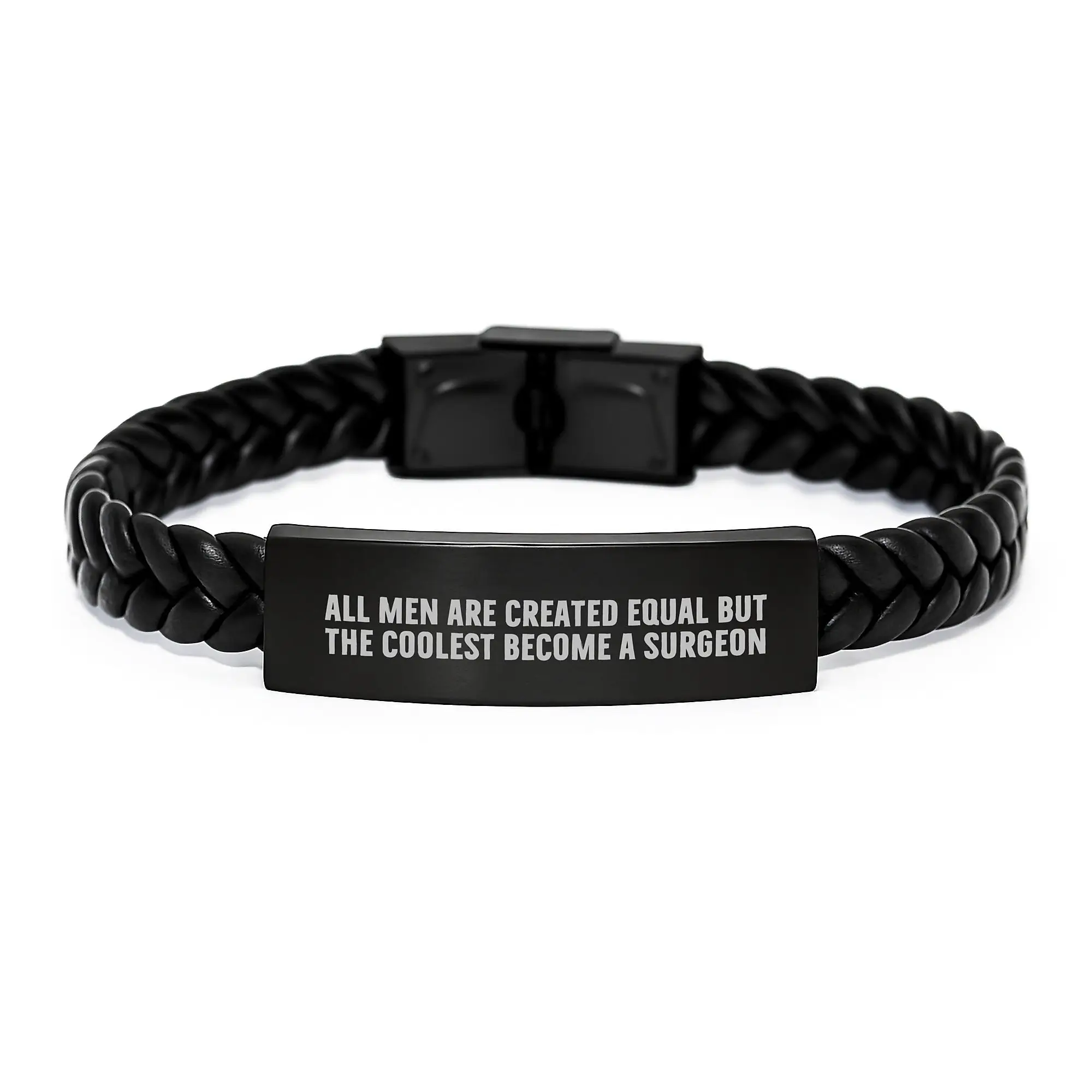 Surgeon Inspired Interlaced Leather Bracelet, Funny Quote Gifts for Surgeon, Unique Graduation Gifts for Men, Leather Gifts from Family - Image 1
