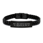 Grandad Keepsake Interlaced Leather Bracelet Surprise Birthday Gift - Image 1