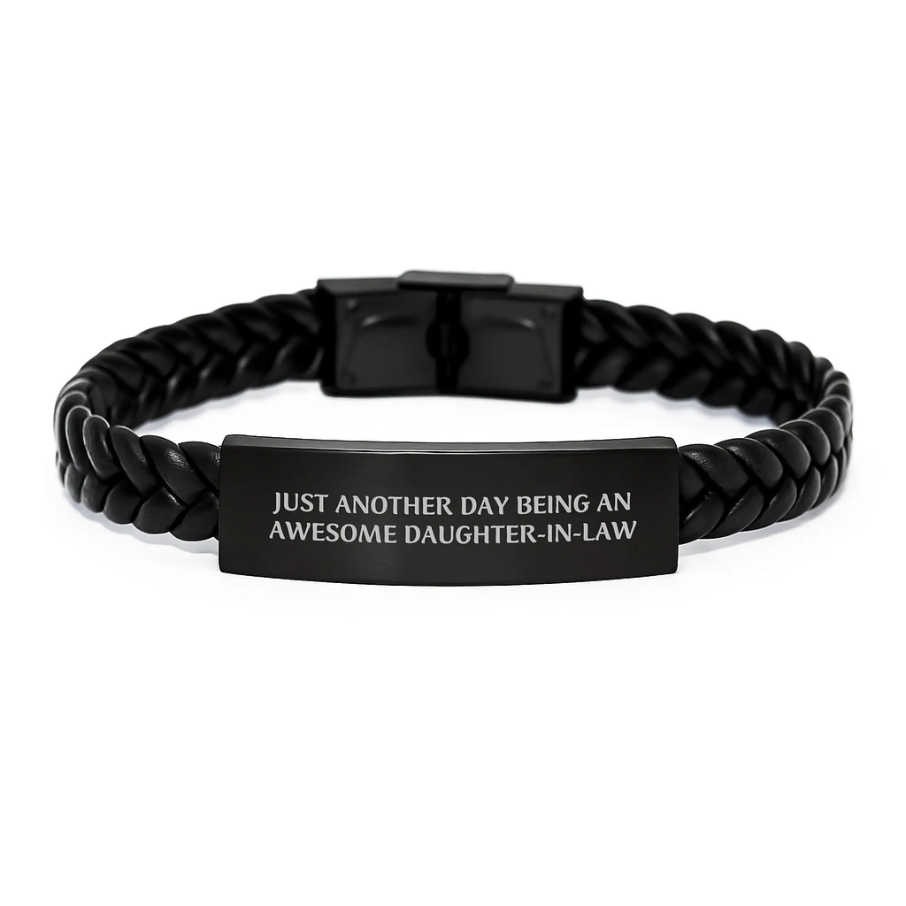Birthday Gift for Her Daughter-in-Law Interlaced Leather Bracelet - Image 1
