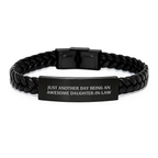 Birthday Gift for Her Daughter-in-Law Interlaced Leather Bracelet - Image 1