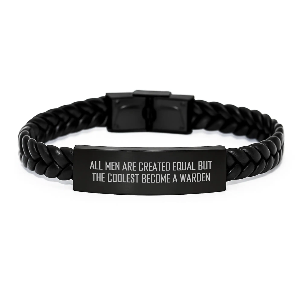 Warden Bracelet Gift for Him - All Men Are Created Equal Keepsake - Image 1