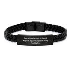 Funny Podiatrist Gifts, Unique Interlaced Leather Bracelet, Gifts from Men to Podiatrist Friends, Christmas Unique Gifts for Podiatrist