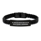 Graduation Gift for Her Interlaced Leather Bracelet Present Woodworker - Image 1