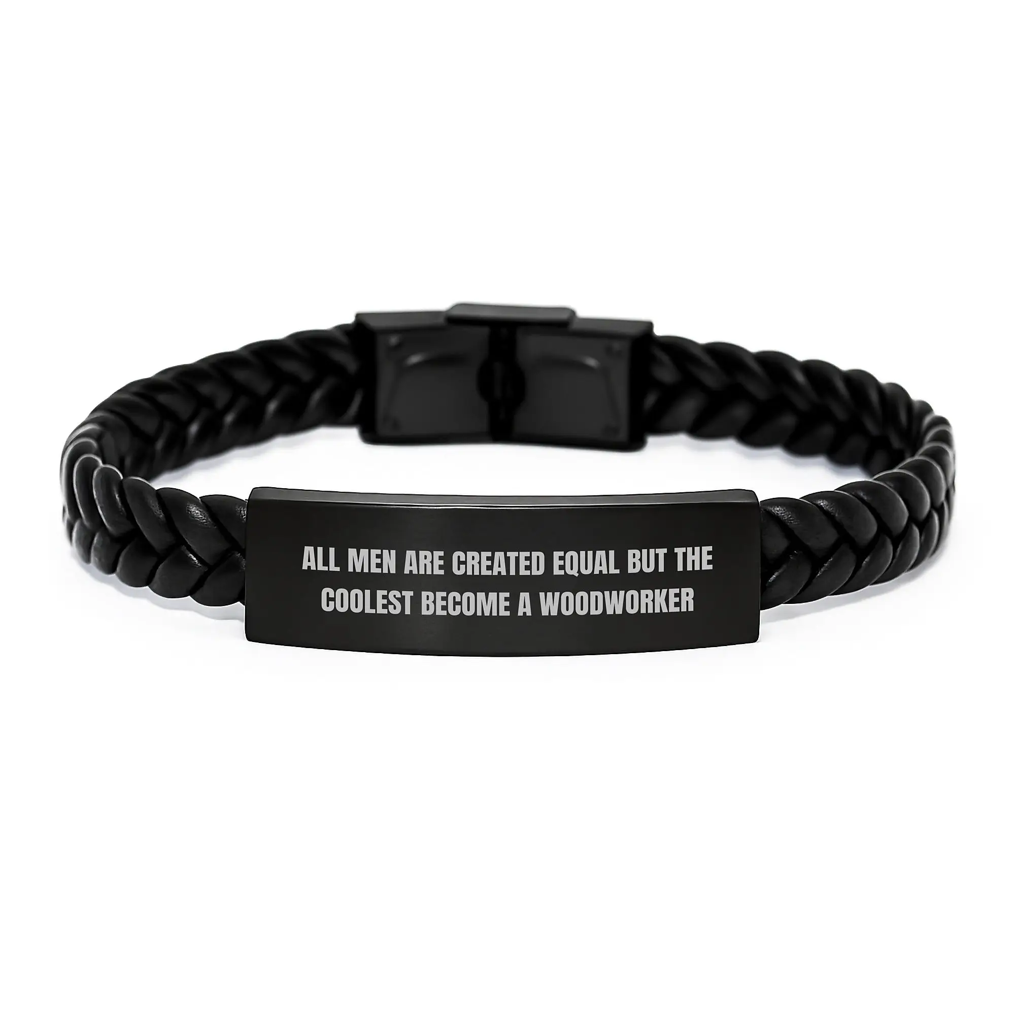 Graduation Gift for Her Interlaced Leather Bracelet Present Woodworker - Image 1