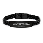 Supervisor Novelty Interlaced Leather Bracelet for Friends Birthday Gift - Image 1