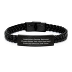 Ambulance Driver Gifts, Funny Quotes Leather Gifts for Men, Interlaced Leather Bracelet, Unique Christmas Unique Gifts from Friends for Ambulance Driver